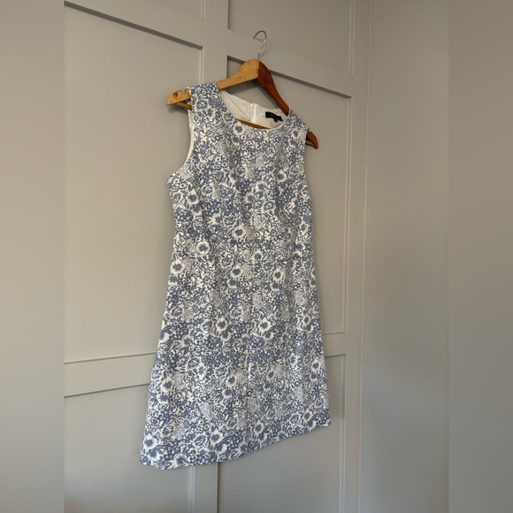 European Floral Blue and White Dress - Picture 2 of 11